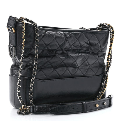 Chanel Aged Calfskin Quilted Medium Gabrielle Hobo Black 3 of 11