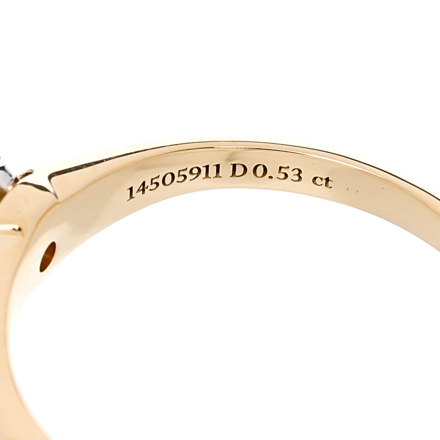 18K Yellow Gold Platinum Diamond .53ct Solitaire Engagement Ring 46 3.75