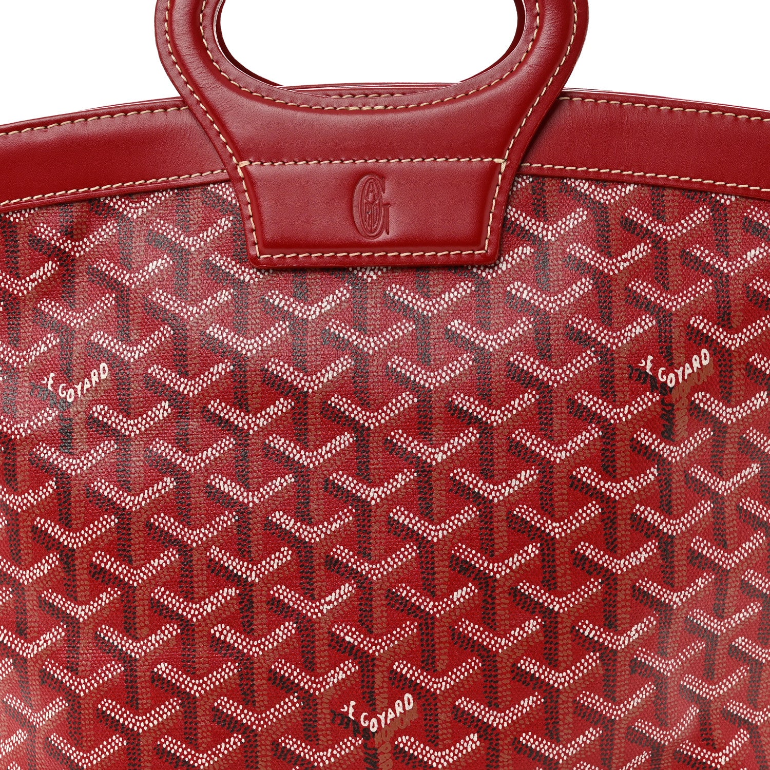 Goyard Goyardine Beluga PM Tote Red 7 of 9