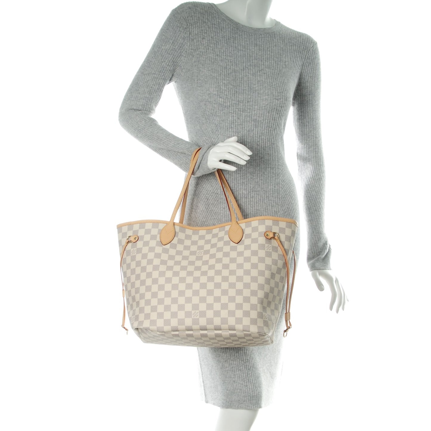 Damier Azur Neo Neverfull MM Rose Ballerine