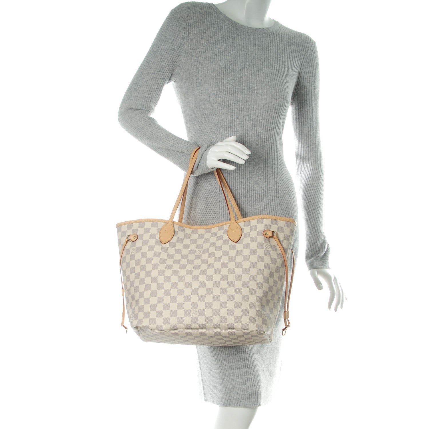 Louis Vuitton Damier Azur Neo Neverfull MM Rose Ballerine 2 of 9