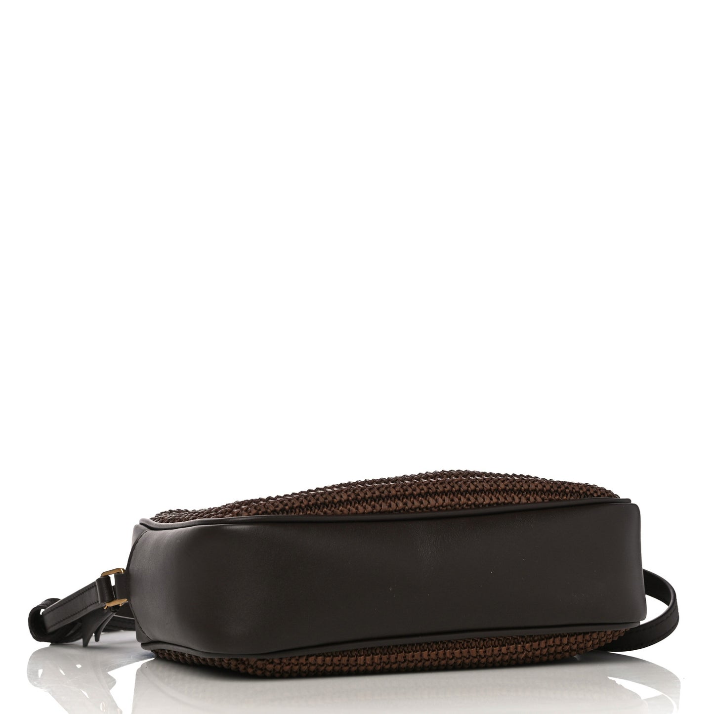 Raffia Canvas Monogram Lou Camera Bag Dark Chocolate