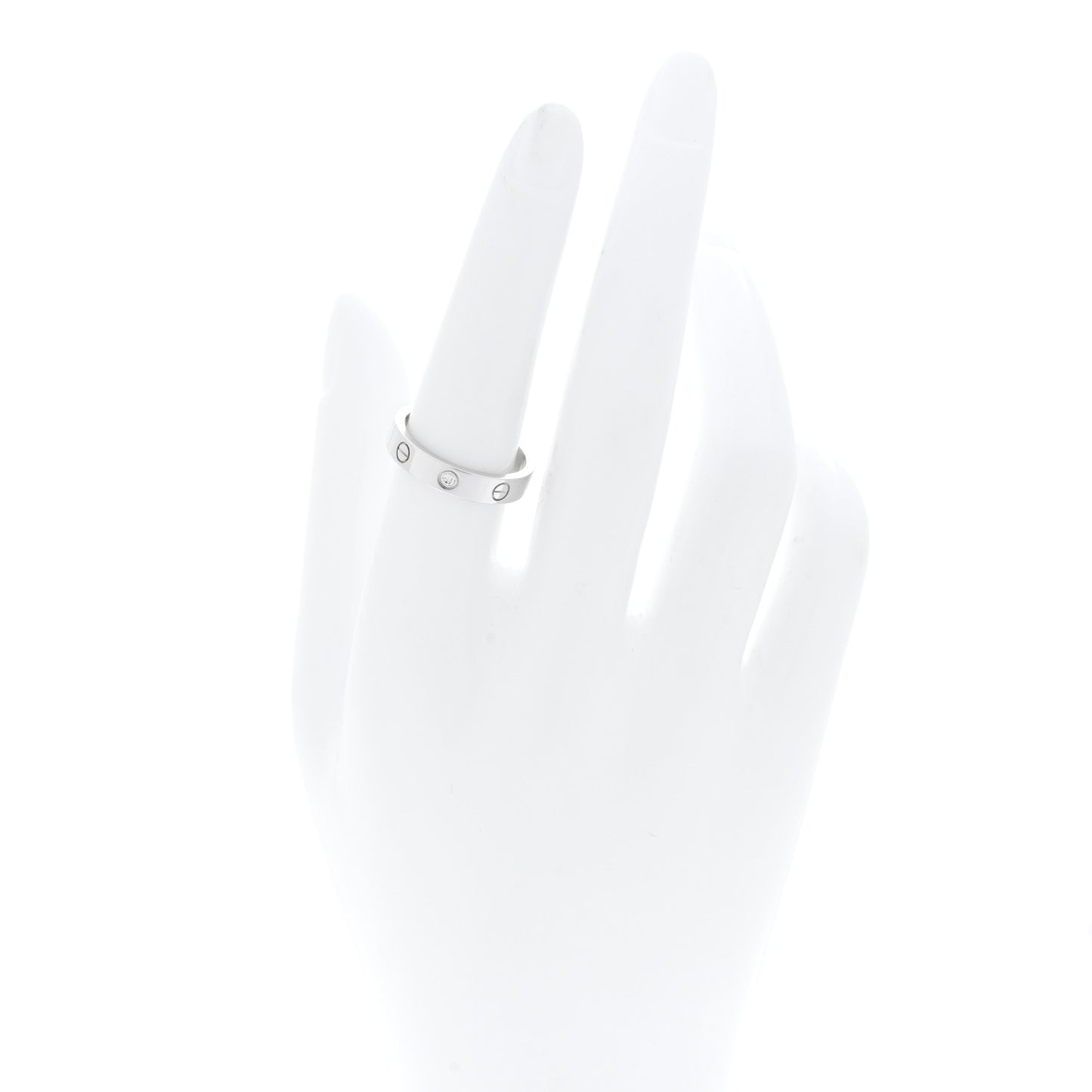 18K White Gold Diamond 4mm LOVE Wedding Band Ring 54 6.75
