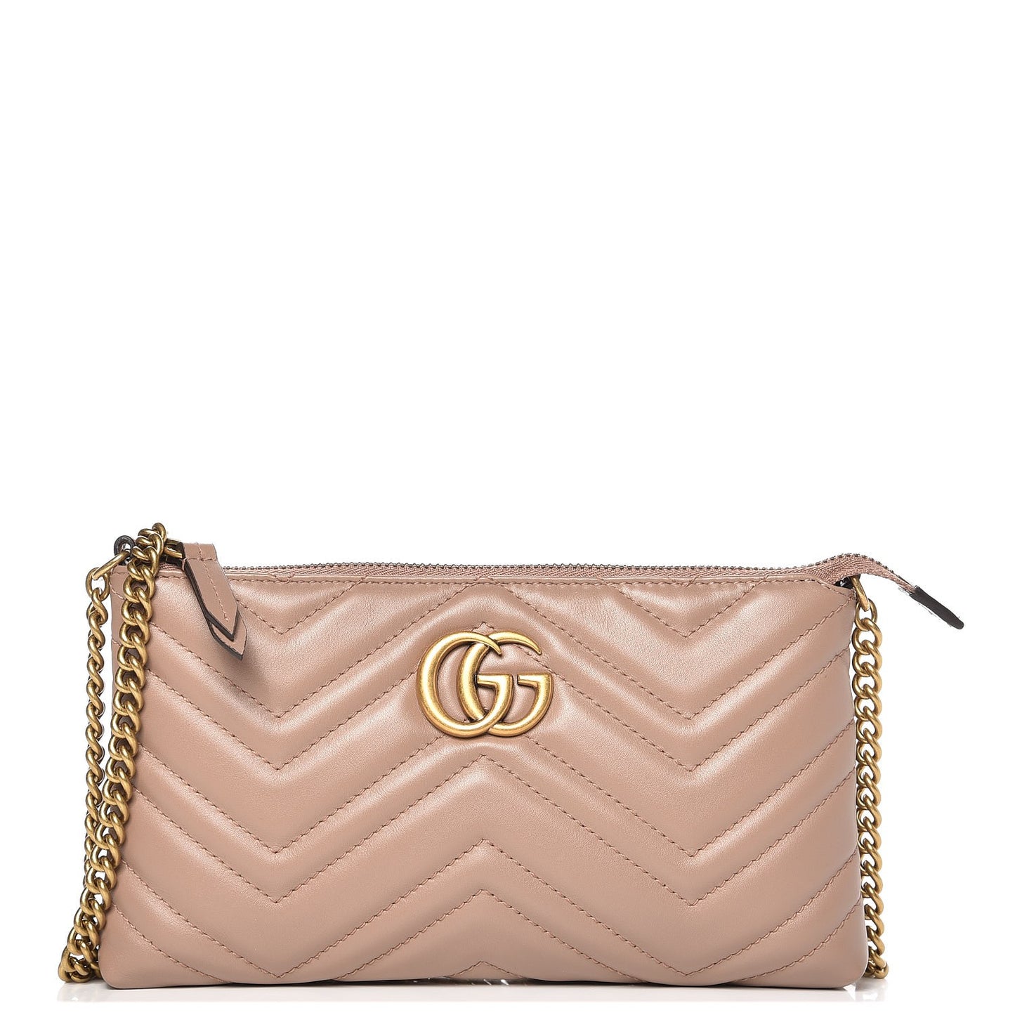 Calfskin Matelasse Mini GG Marmont Chain Bag Porcelain Rose