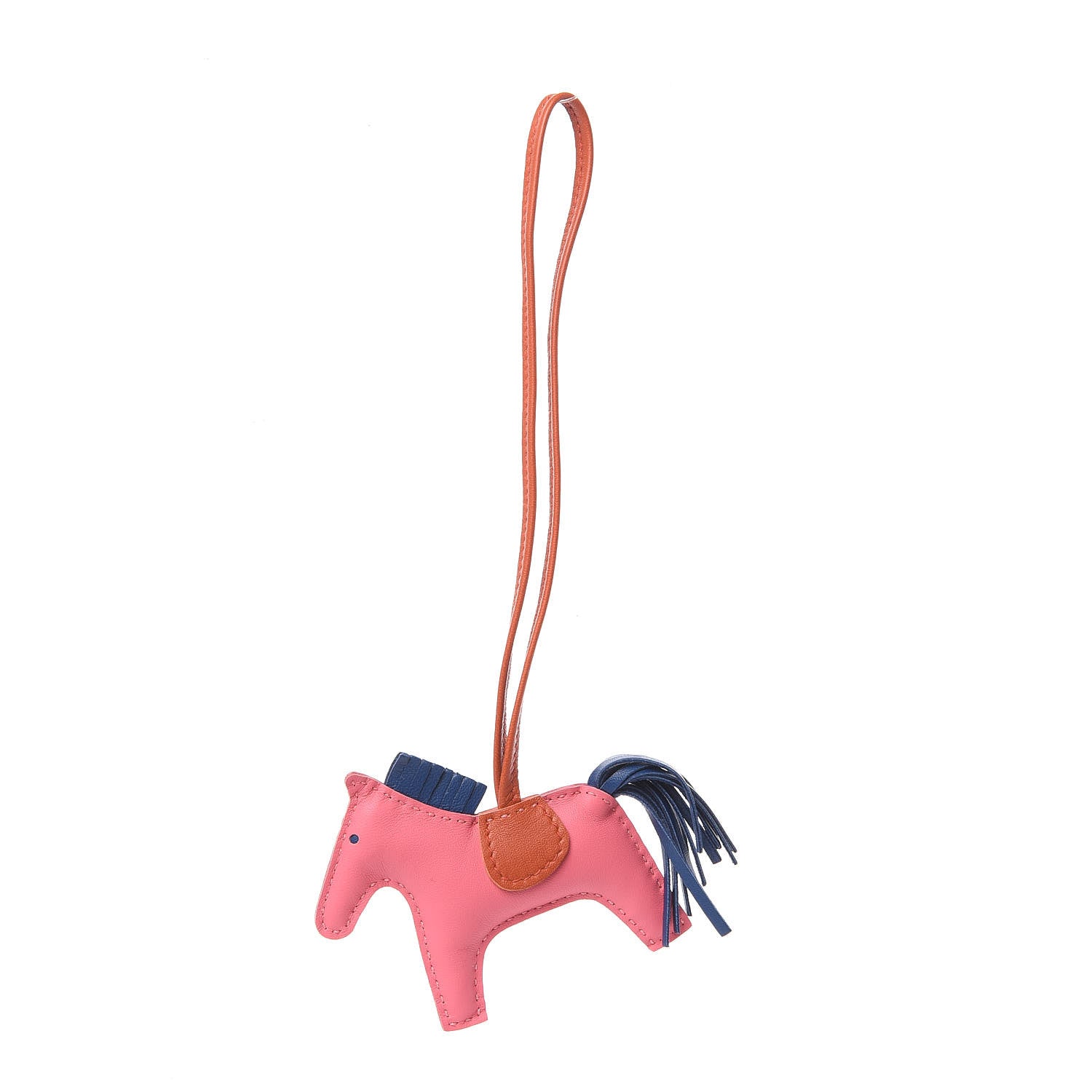 Hermes Milo Lambskin Grigri Rodeo Bag Charm PM Rose Azalee Cornaline Bleu De Malte 1 of 4
