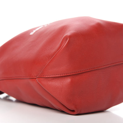 Saint Laurent Lambskin Small Teddy Bucket Bag Red 6 of 10