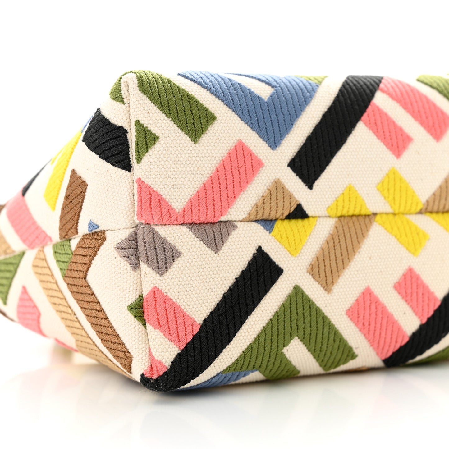 Canvas Vitello FF Multicolor Embroidered Mini By The Way Top Handle Boston Bag Multicolor