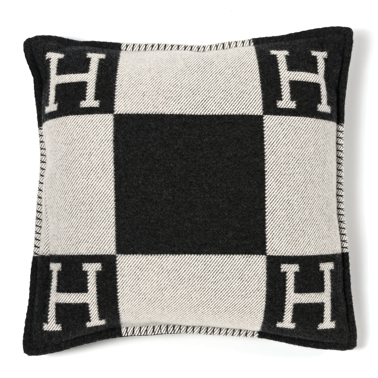 Wool Cashmere Avalon Pillow PM Ecru Gris Fonce