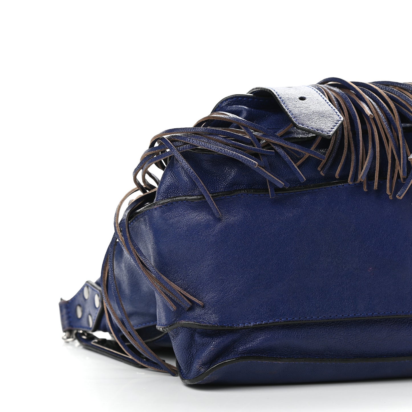 Lambskin Fringe Medium PS1 Satchel Cobalt Blue