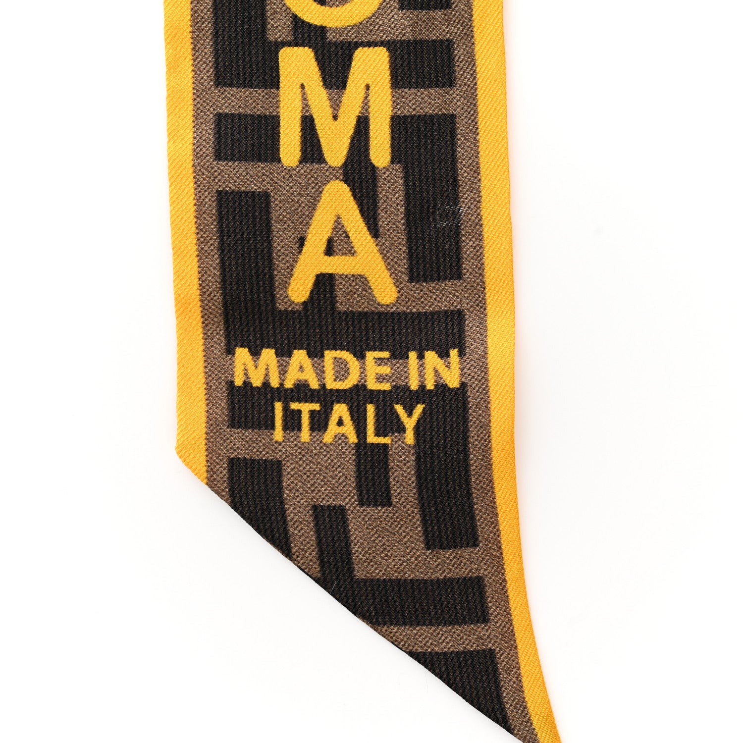 Fendi Silk FF 1974 Roma Logo Wrappy Scarf Tobacco Mimosa 2 of 3