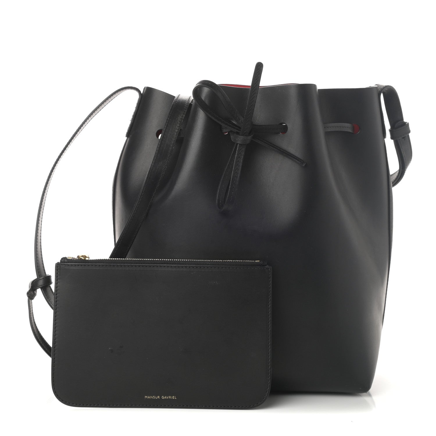 Mansur Gavriel Vegetable Tanned Calfskin Bucket Bag Black Flamma 1 of 9