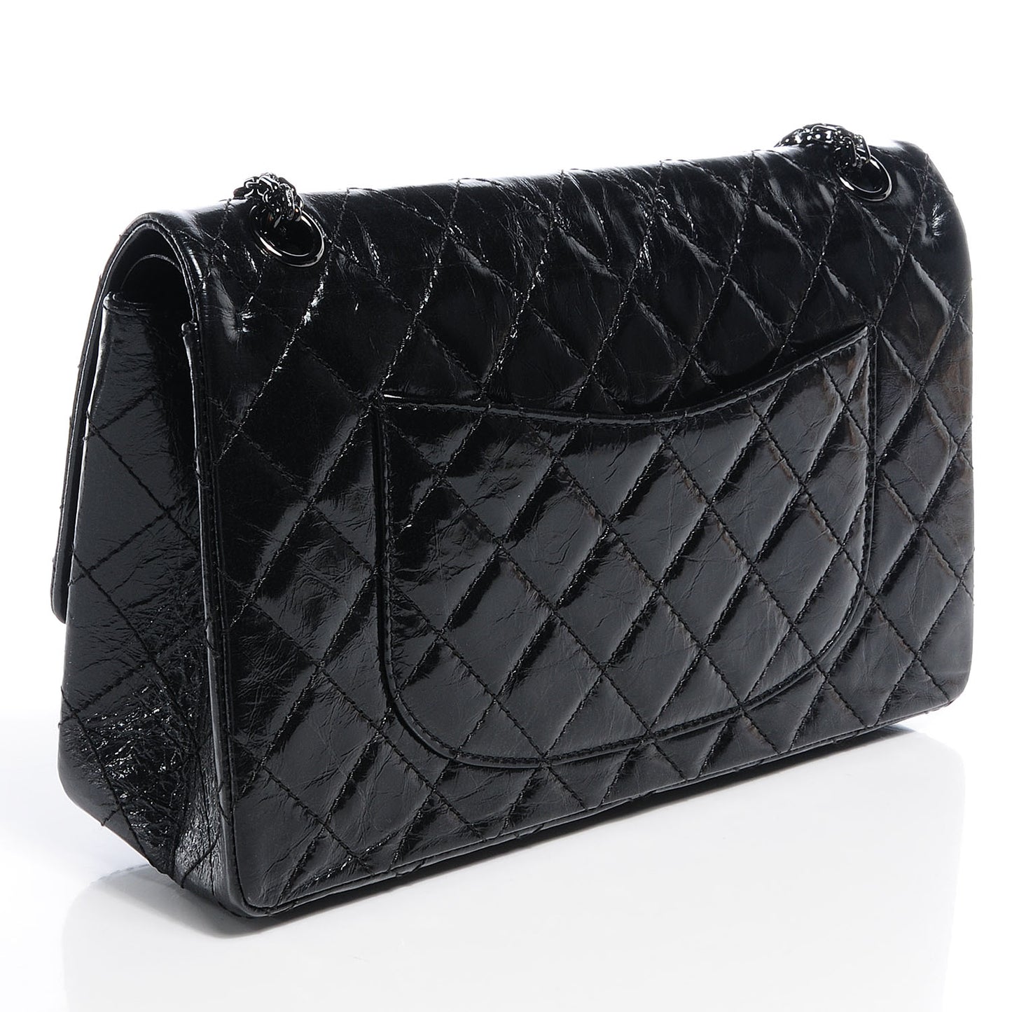 Glazed Calfskin 2.55 Reissue 226 Black Flap