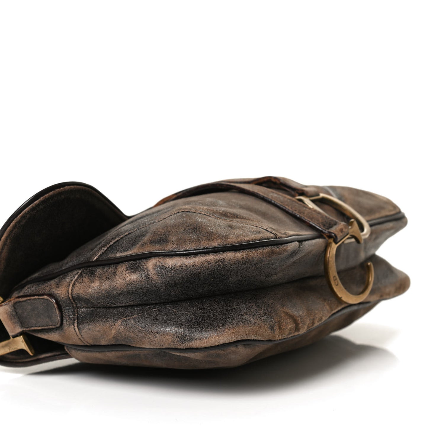Calfskin Double Saddle Bag Brown