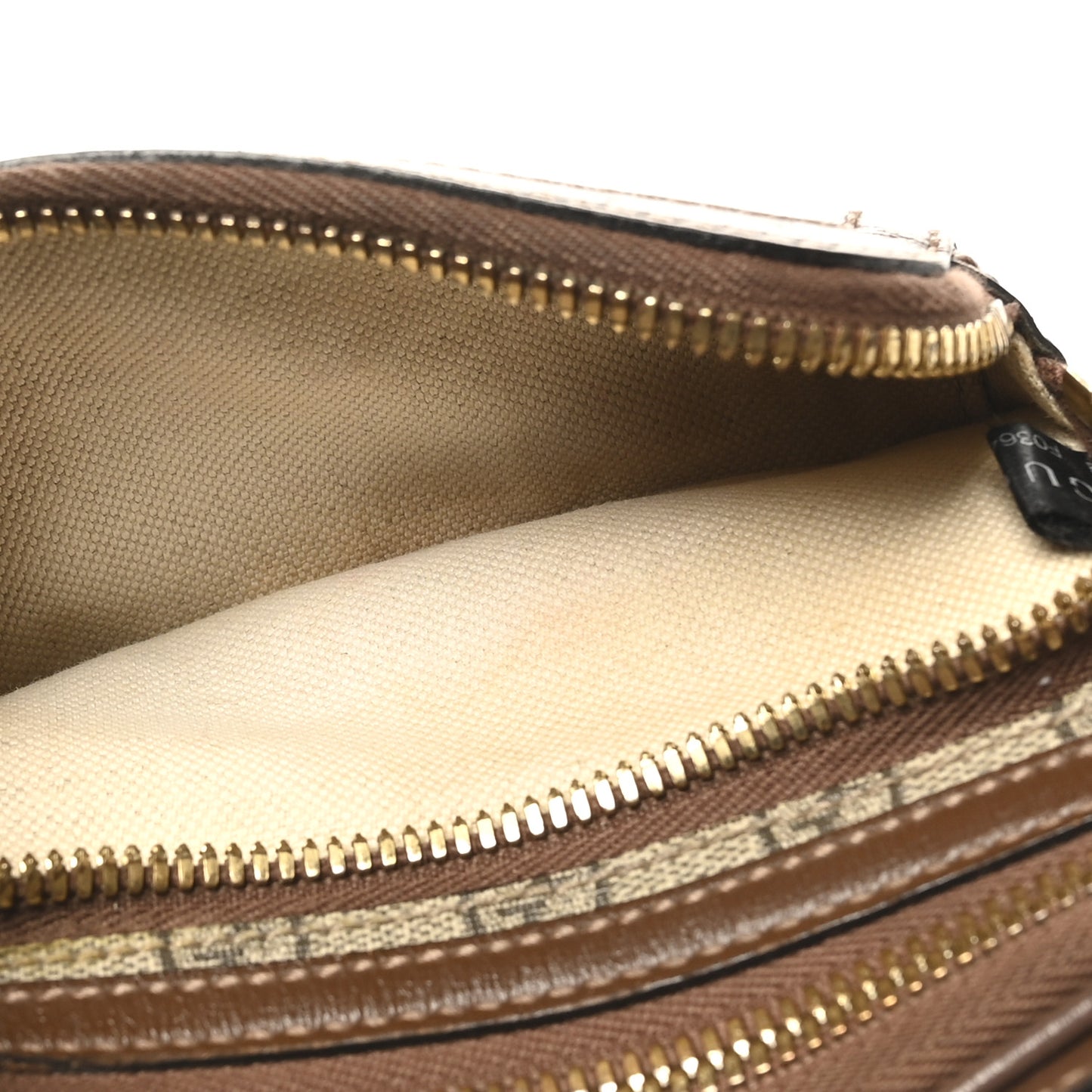 GG Supreme Monogram Textured Calfskin Retro Interlocking G Belt Bag Beige Ebony Brown Sugar