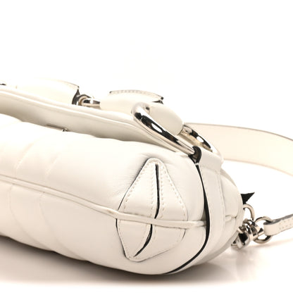 Gucci Nappa Vertical Matelasse Small Maxi Horsebit Chain Shoulder Bag Great White 9 of 9