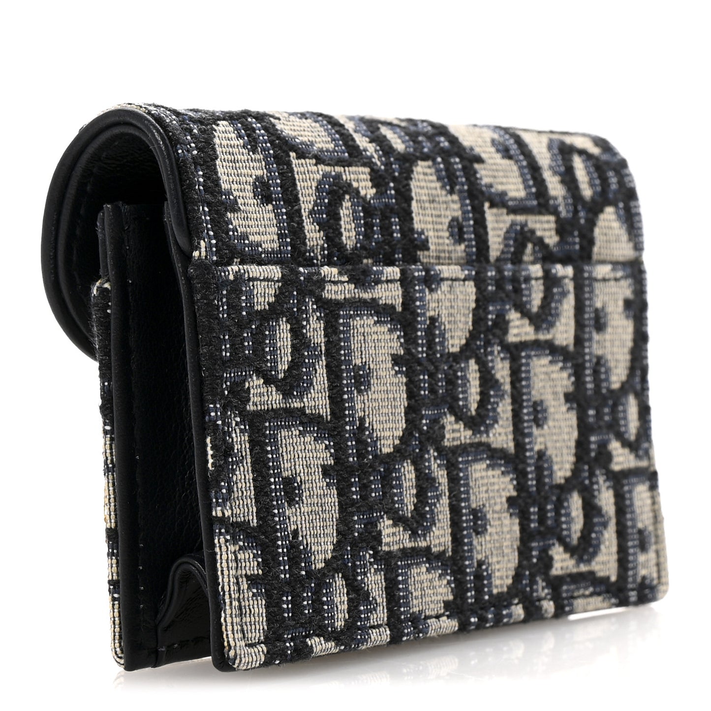 Oblique Saddle Card Holder Blue
