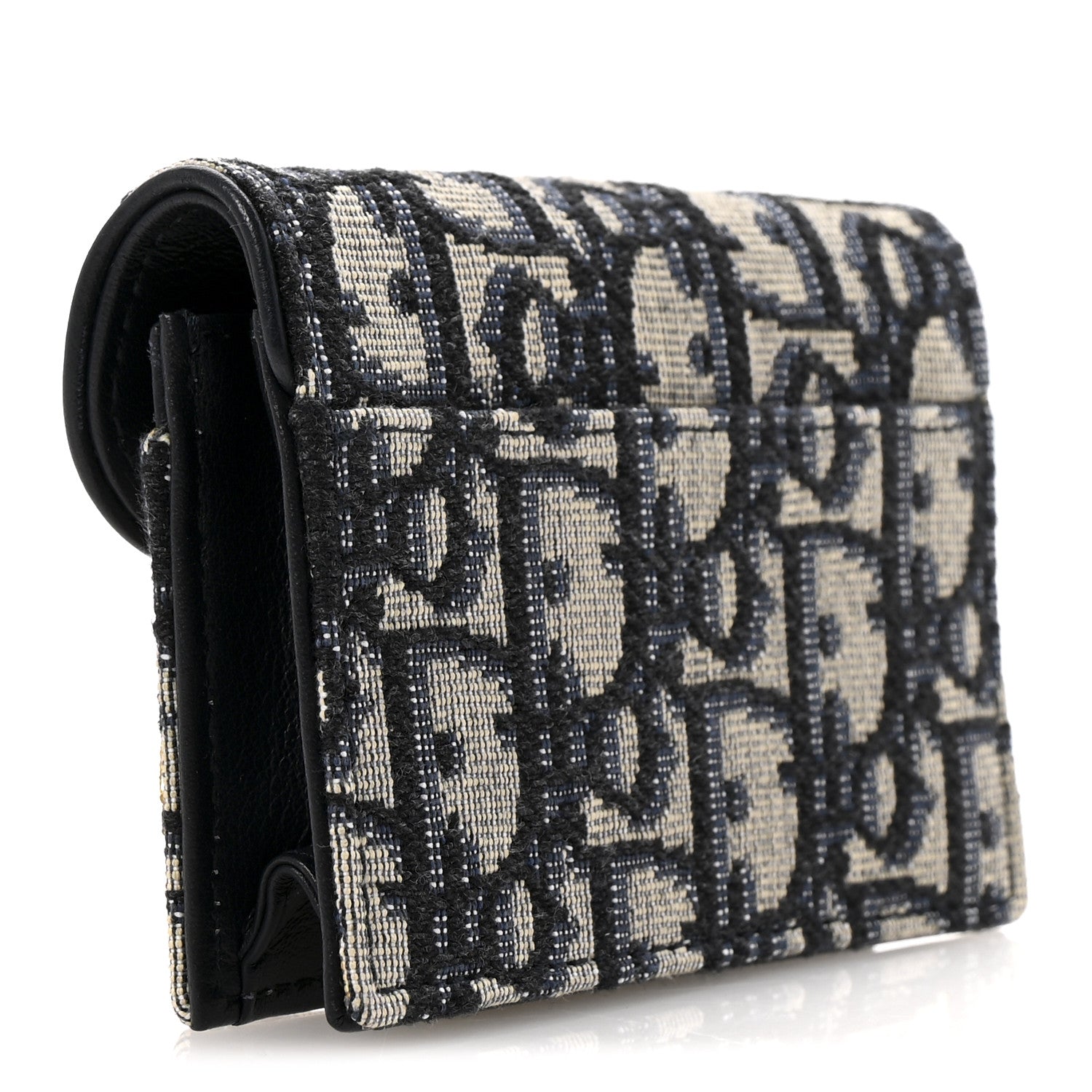 Christian Dior Oblique Saddle Card Holder Blue 3 of 8