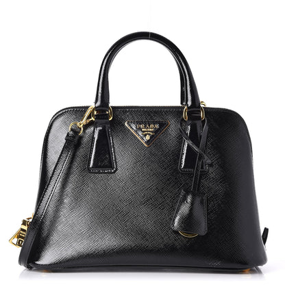 Prada Saffiano Vernice Small Promenade Tote Black 1 of 9