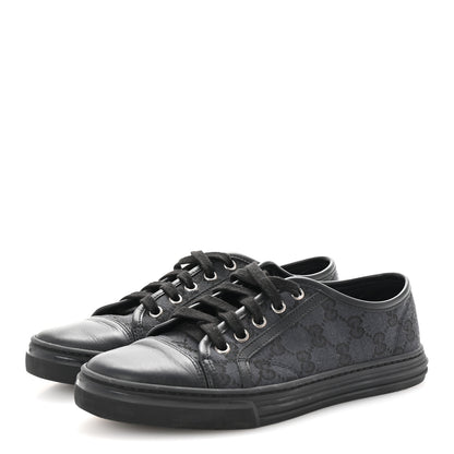 Gucci GG Monogram Calfskin Womens Low Top Sneakers 37 Piombo Black 8 of 20