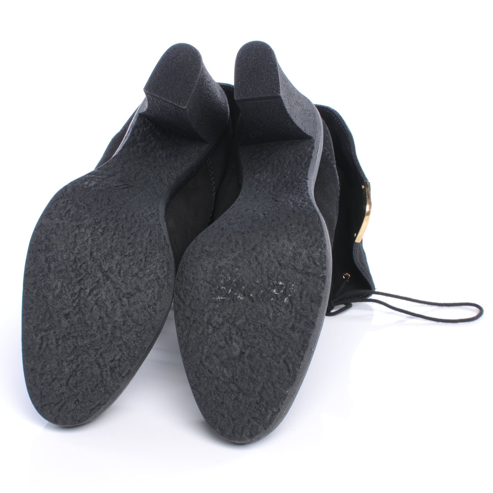 Louis Vuitton Suede Lace Up Ankle Boots 39.5 Black 4 of 7