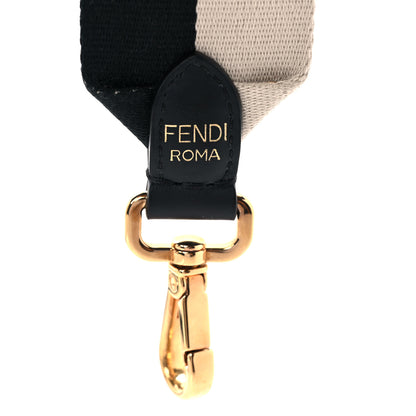 Fendi X FILA Canvas Calfskin Mania Strap You Beige Black 3 of 7