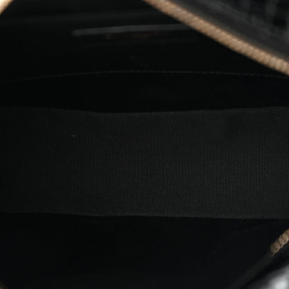 Saint Laurent Patent Calfskin Crocodile Embossed Monogram Lou Camera Bag Black 5 of 11