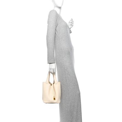 Hermes Taurillon Clemence Picotin Lock 22 MM Nata 2 of 11