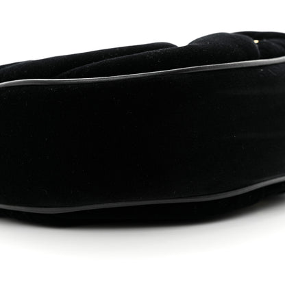 Gucci Velvet Matelasse Double G Studs Torchon GG Marmont Half Moon Hobo Black 8 of 9