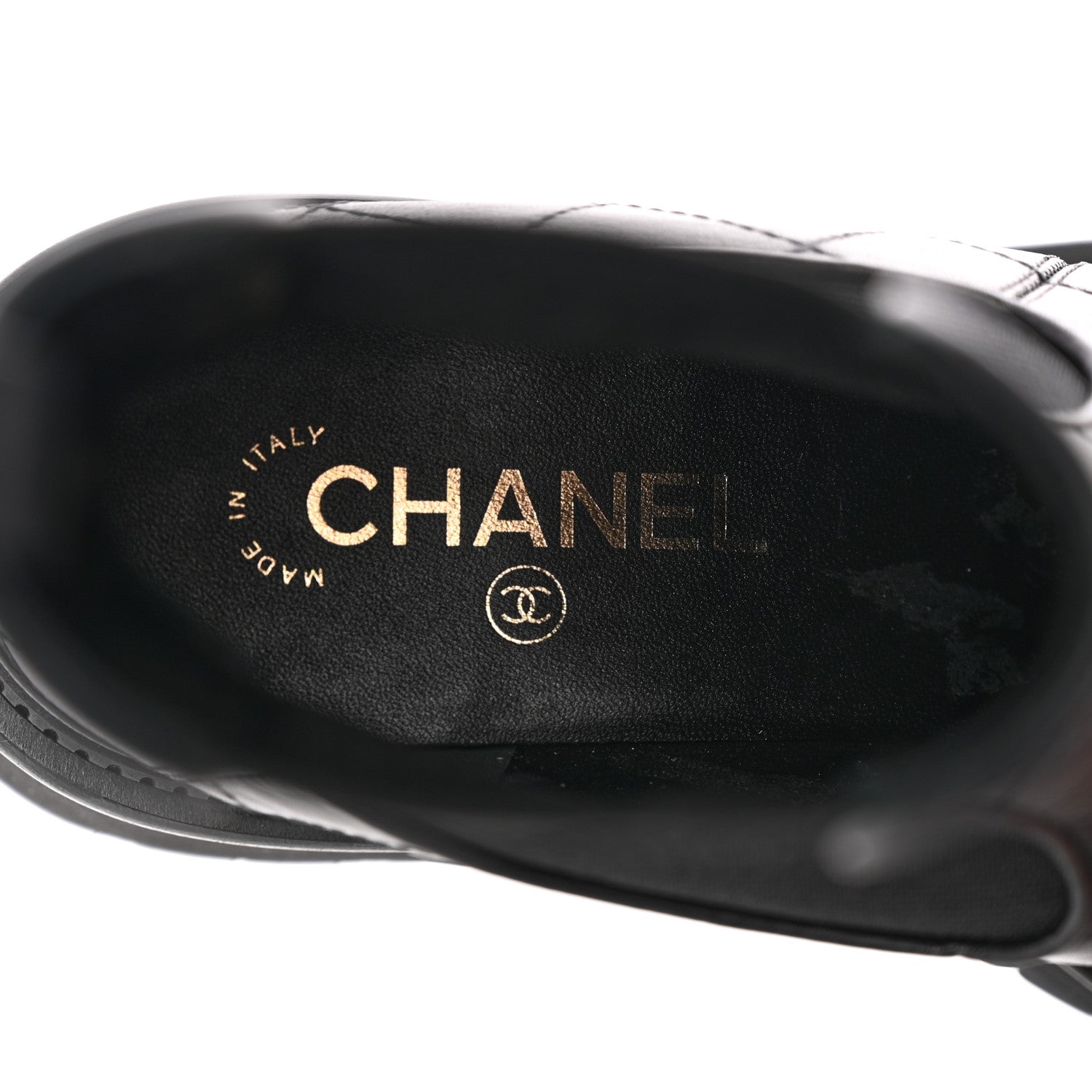 Chanel Calfskin Patent Cap Toe Quilted Short Boots 39.5 Black 8 of 11