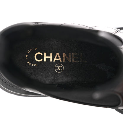 Chanel Calfskin Patent Cap Toe Quilted Short Boots 39.5 Black 8 of 11