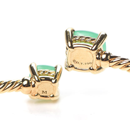 David Yurman 18K Yellow Gold Diamond Chrysoprase Chatelaine Bypass Bracelet 4 of 5
