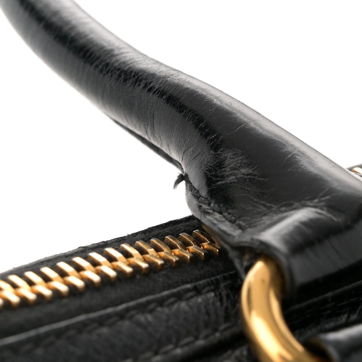 Vitello Shine Zip Tote Black