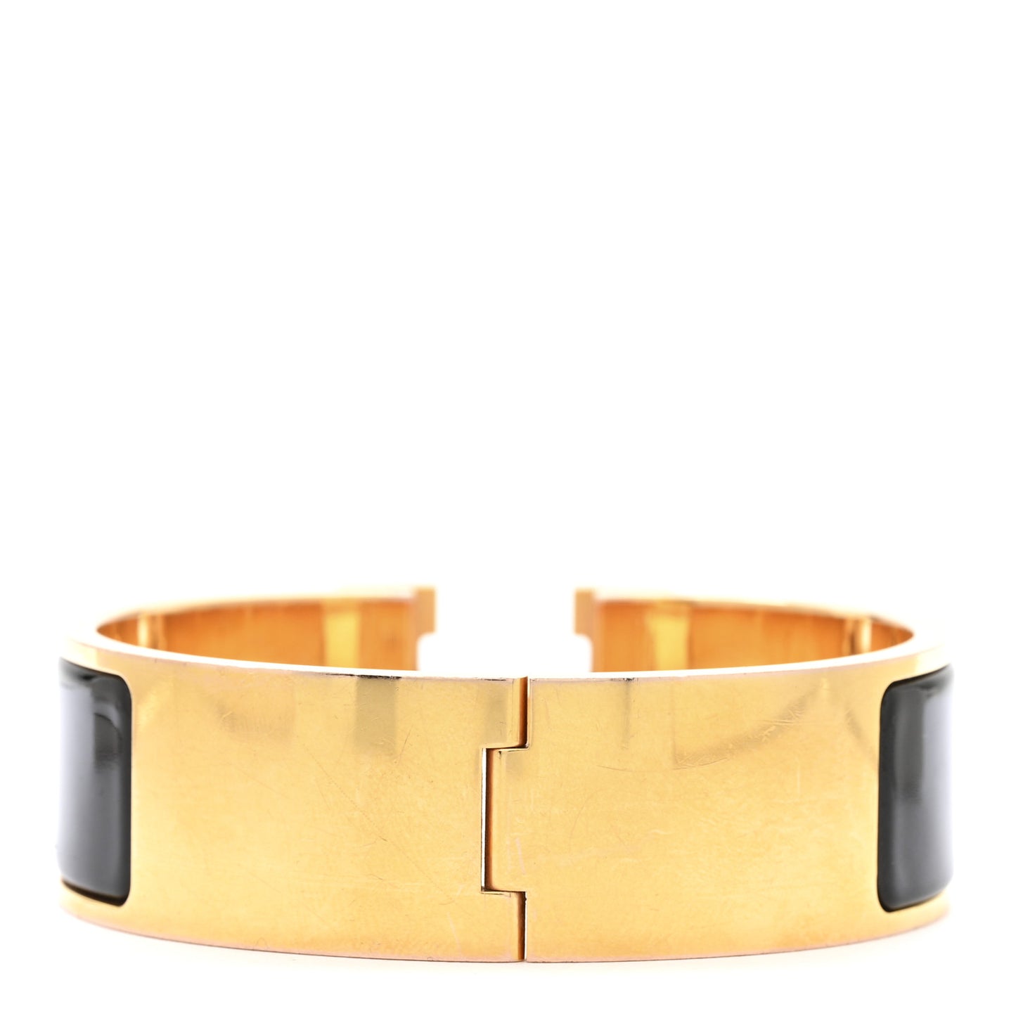 Enamel Clic Clac H Bracelet Wide GM Black
