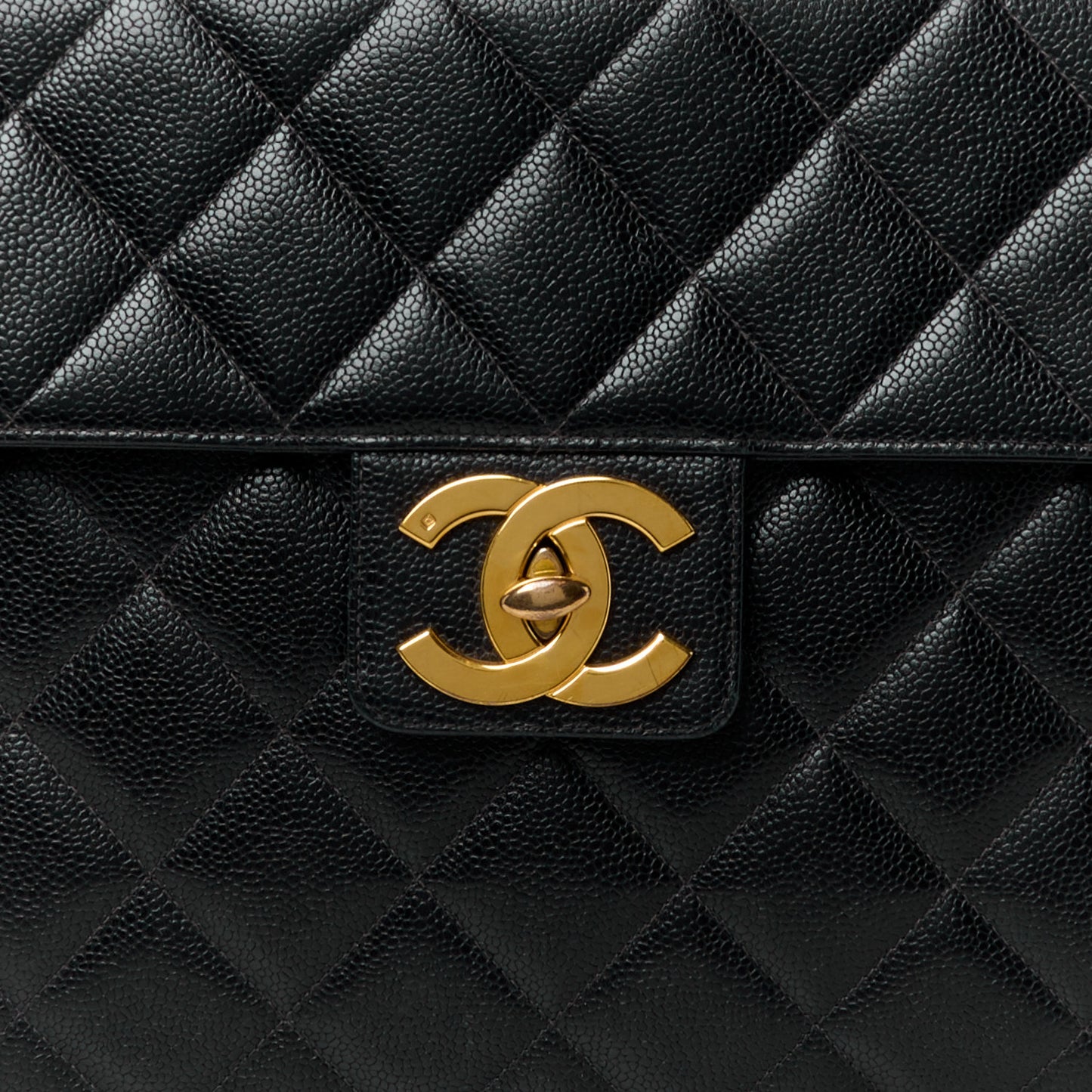 Caviar Quilted Briefcase Laptop Bag Black