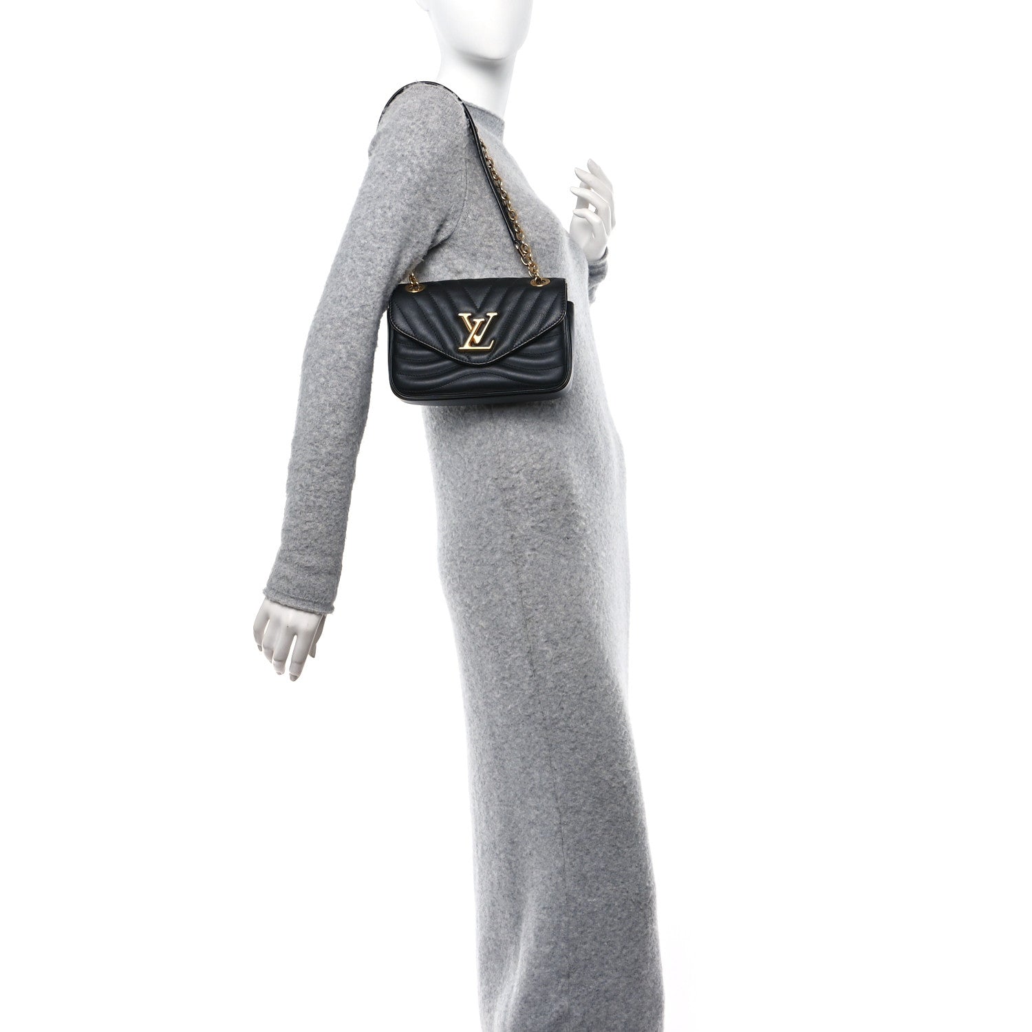 Louis Vuitton Calfskin LV New Wave Chain Bag Black 2 of 10