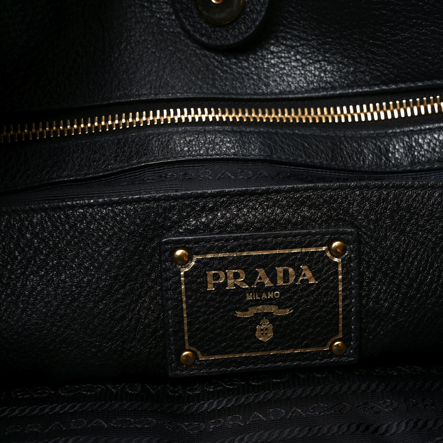 Prada Vitello Daino Tote Black 6 of 10