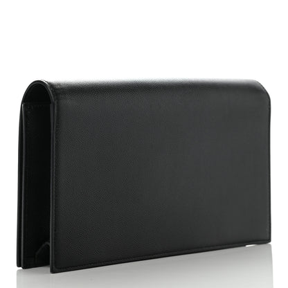 Saint Laurent Grain De Poudre Classic Monogram Kate Clutch Black 3 of 13