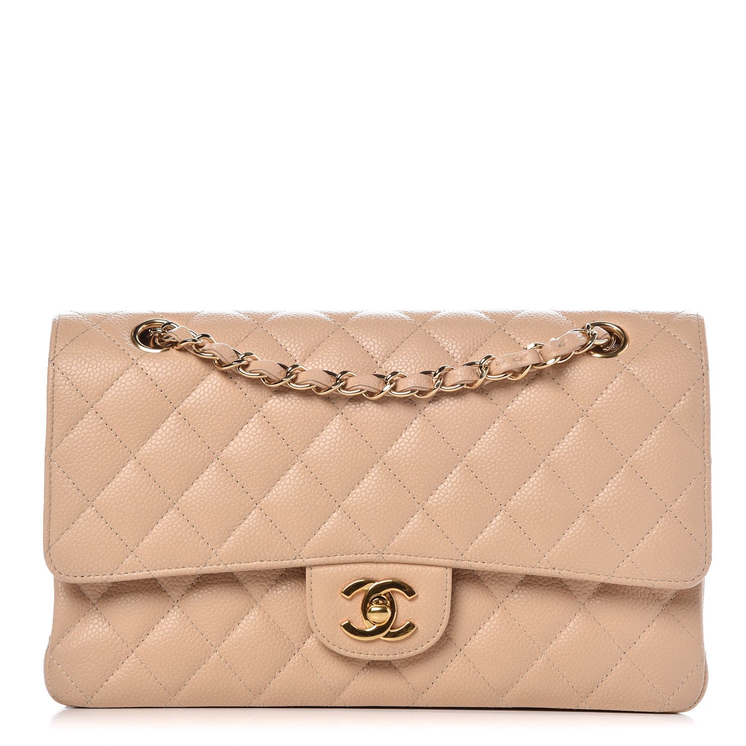 Chanel Caviar Quilted Medium Double Flap Beige Clair 1 of 8
