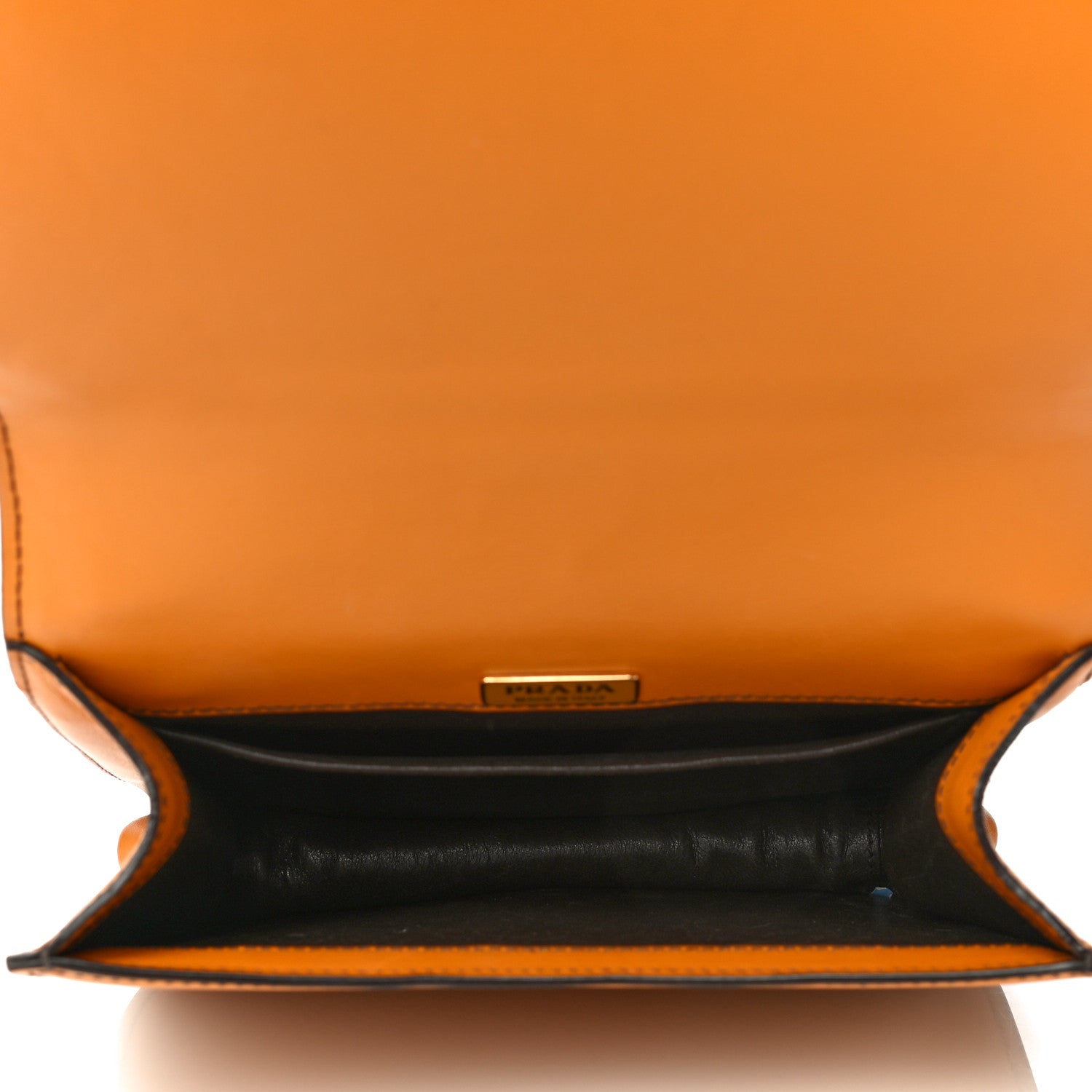 Prada City Calf Pionniere Saddle Bag Ocra Cocco 4 of 24