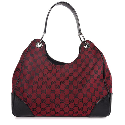 Gucci Denim Monogram Hobo Red 1 of 7