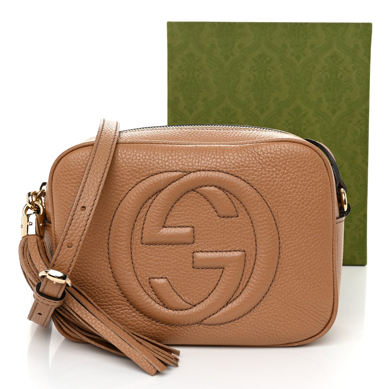 Gucci Pebbled Calfskin Small Soho Disco Bag Camelia 13 of 13