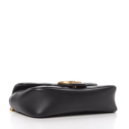 Gucci Calfskin Matelasse Super Mini GG Marmont Shoulder Bag Black 4 of 11