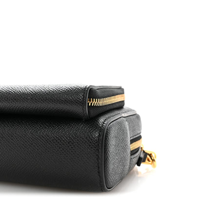 Christian Dior Grained Calfskin Caro Double Pouch Black 9 of 9