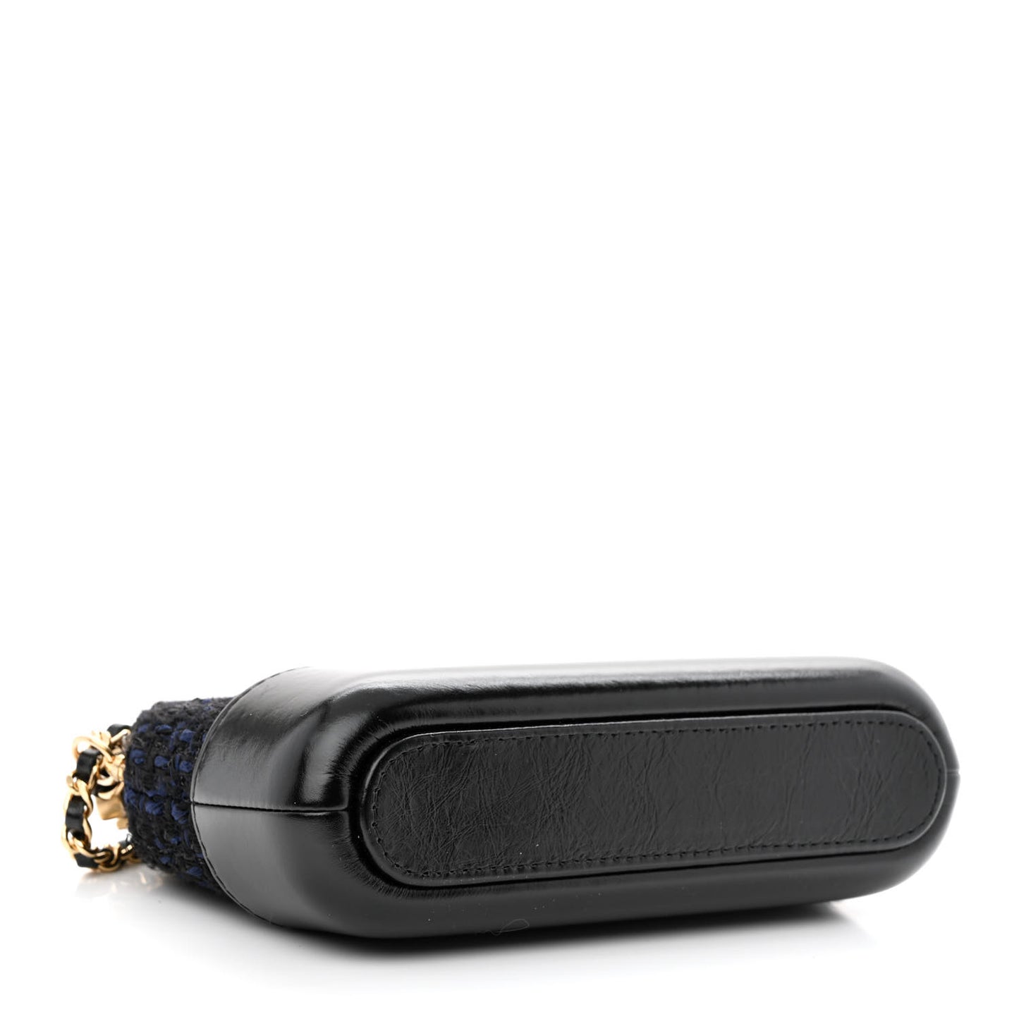 Tweed Calfskin Small Gabrielle Clutch With Chain Black Blue