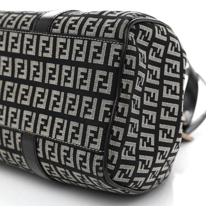 Fendi Zucchino Shoulder Bag Black White 8 of 13