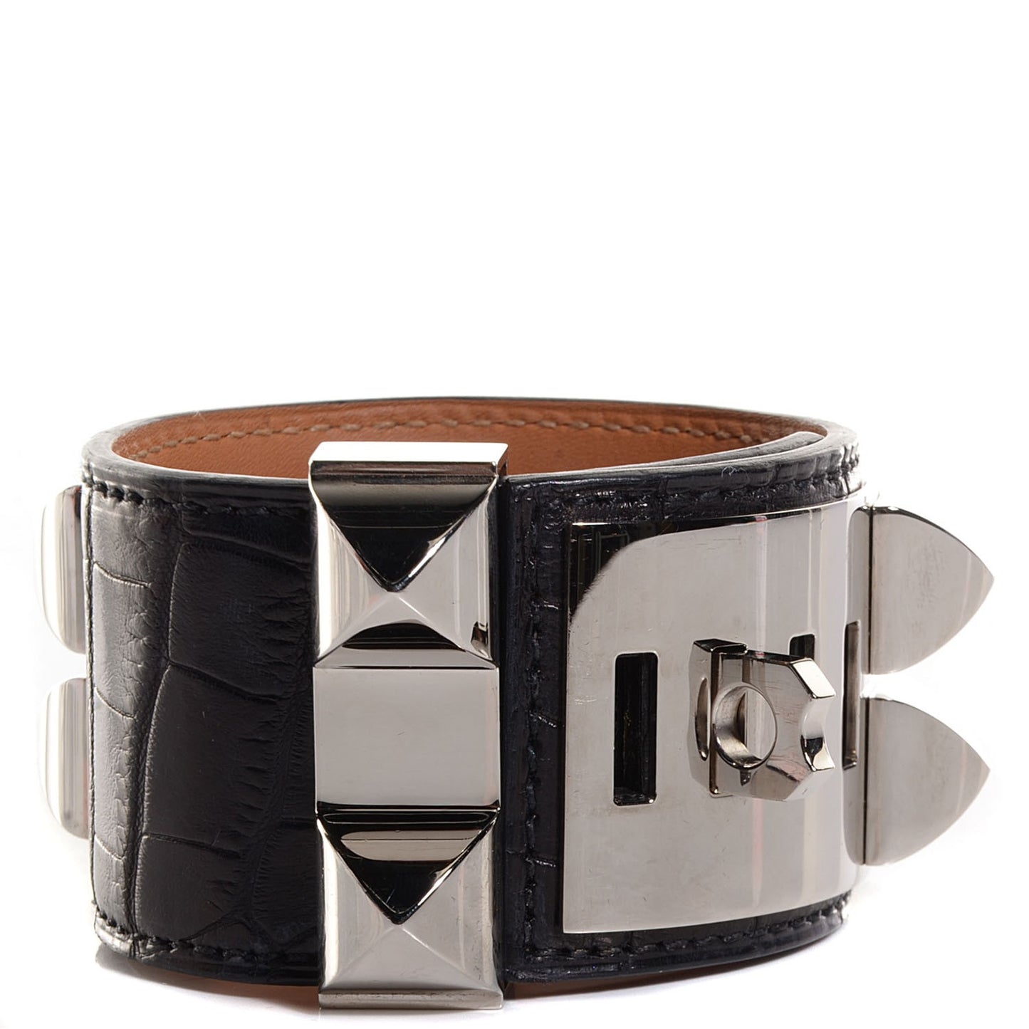Matte Alligator Collier de Chien CDC Bracelet Black Small