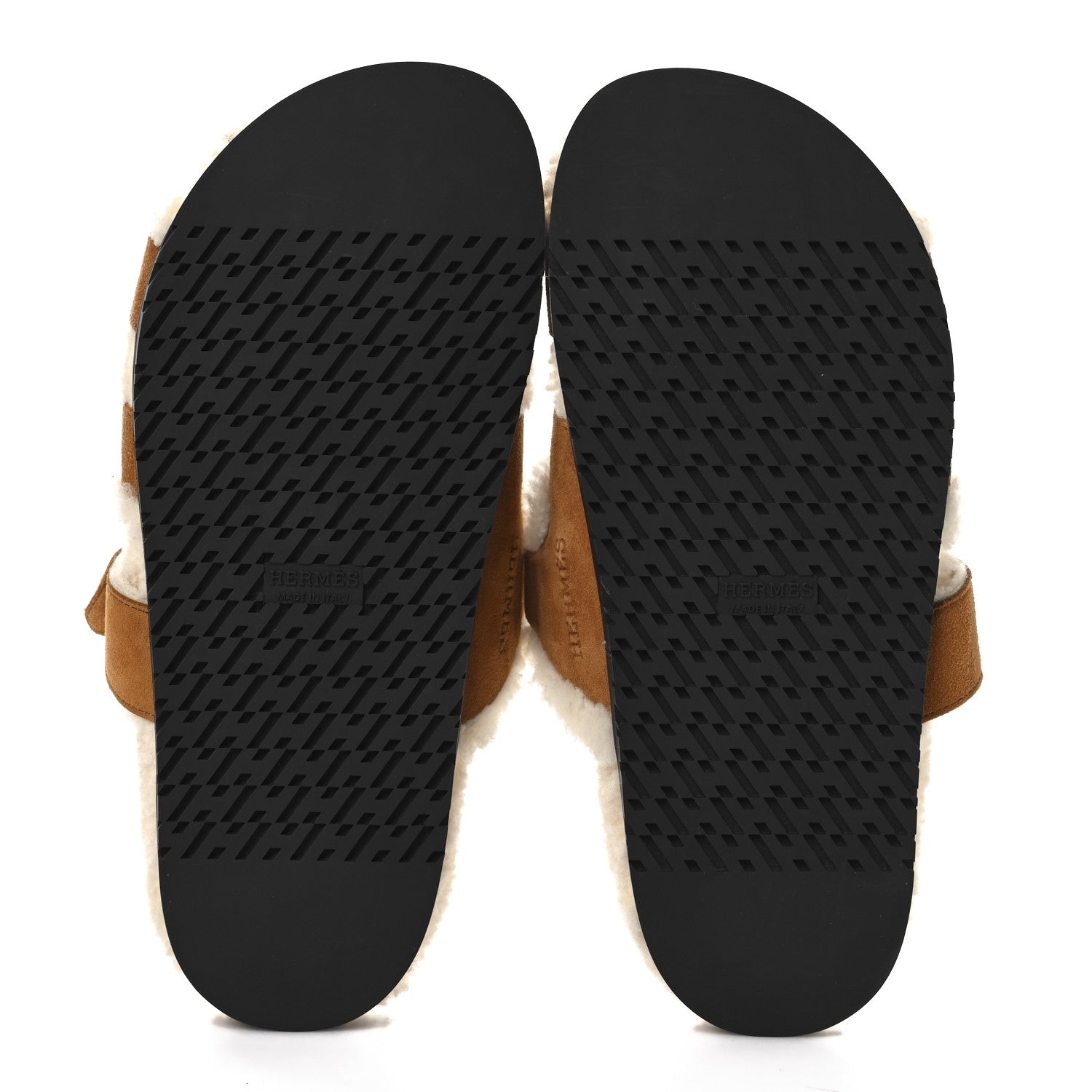 Hermes Suede Goatskin Woolskin Womens Chypre Sandals 39 6 of 9