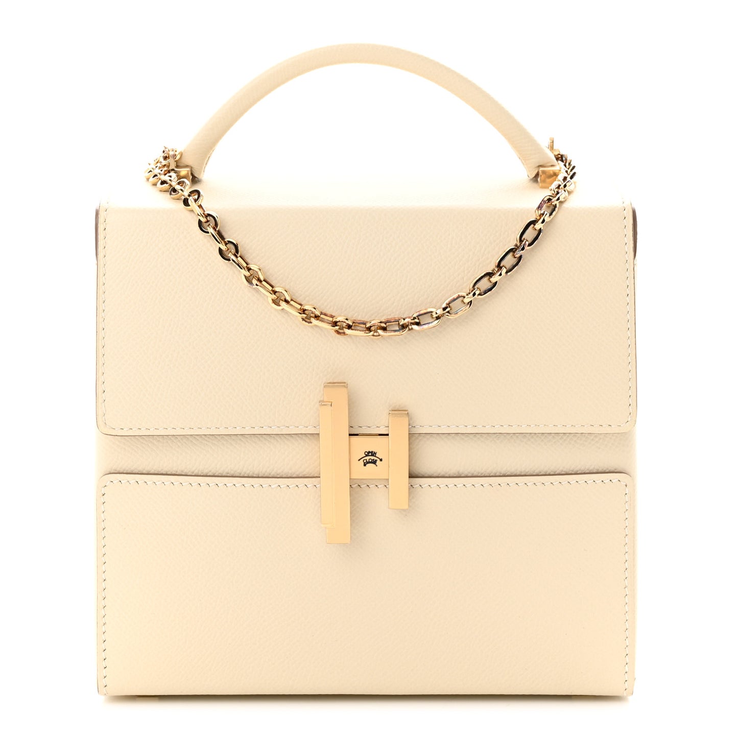 Epsom Cinhetic Boxy Top Handle Bag Craie