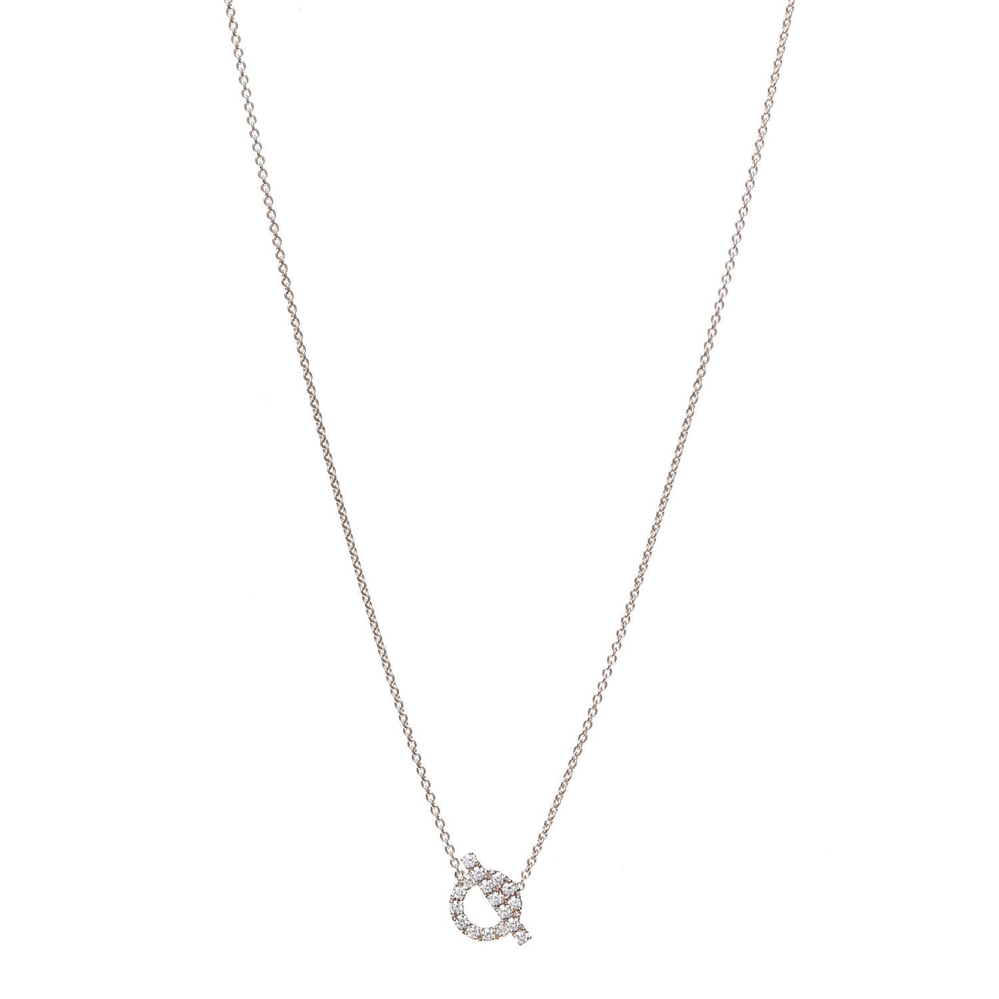 18K Rose Gold Diamond Finesse Pendant Necklace
