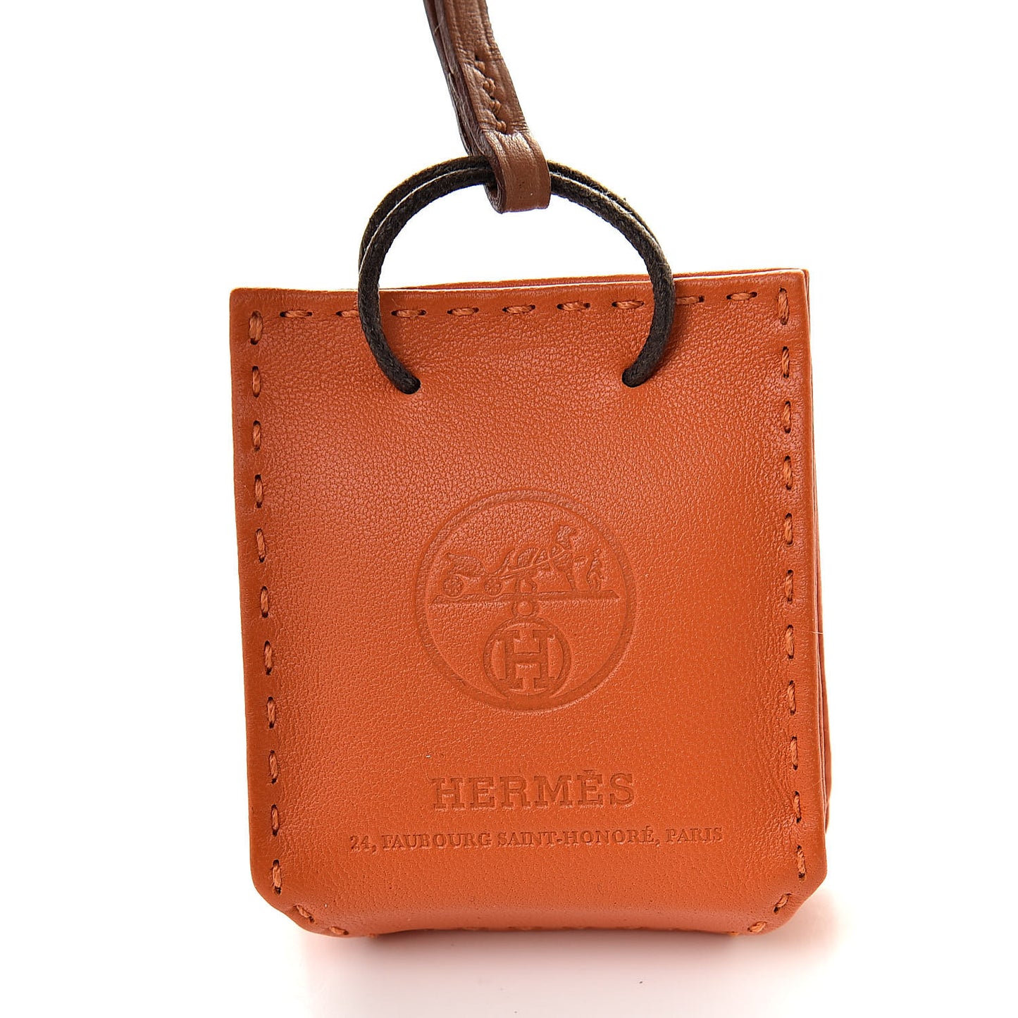 Milo Lambskin Swift Shopping Bag Charm Feu Gold